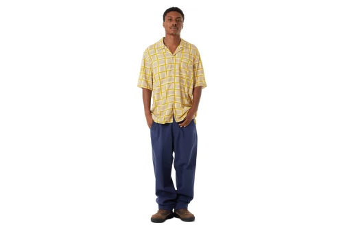 Huf Flynn S-S Resort Πουκάμισο Κοντομάνικο Ανδρικό (BU00233 MUSTARD)