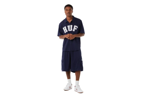 Huf Arch Mesh Button Up Πουκάμισο Κοντομάνικο Ανδρικό (BU00237 NAVY)