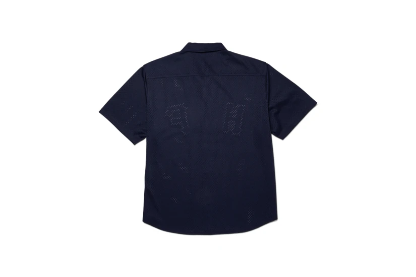 Huf Arch Mesh Button Up Ανδρικό Κοντομάνικο Πουκάμισο Μπλε Σκούρο