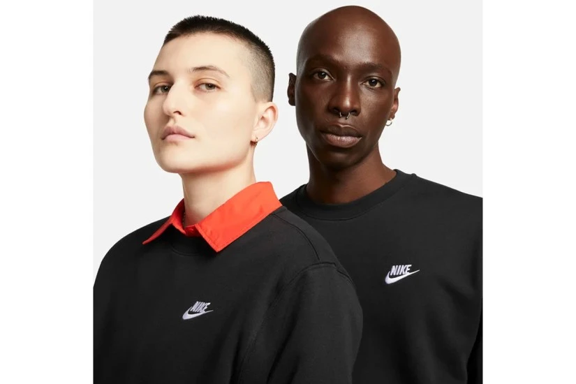 Nike Sportswear Club Fleece Ανδρική Μακρυμάνικη Μπλούζα Μαύρη