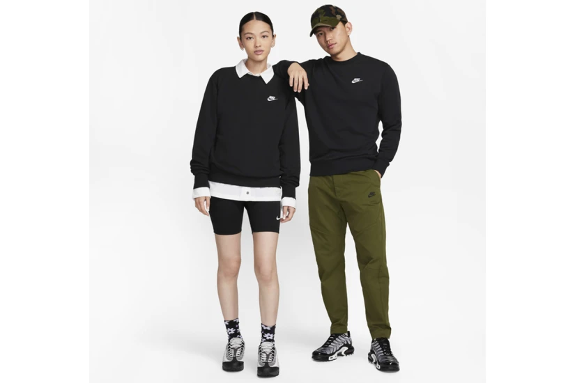 Nike Sportswear Club Ανδρικό Φούτερ με Λαιμόκοψη Μαύρο