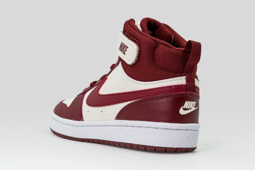 Nike Court Borough Mid 2 Παιδικά Sneakers Μπεζ, Μπορντό, Λευκά
