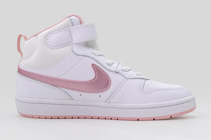 Nike Court Borough Mid 2 Παιδικά Sneakers Λευκά, Ροζ