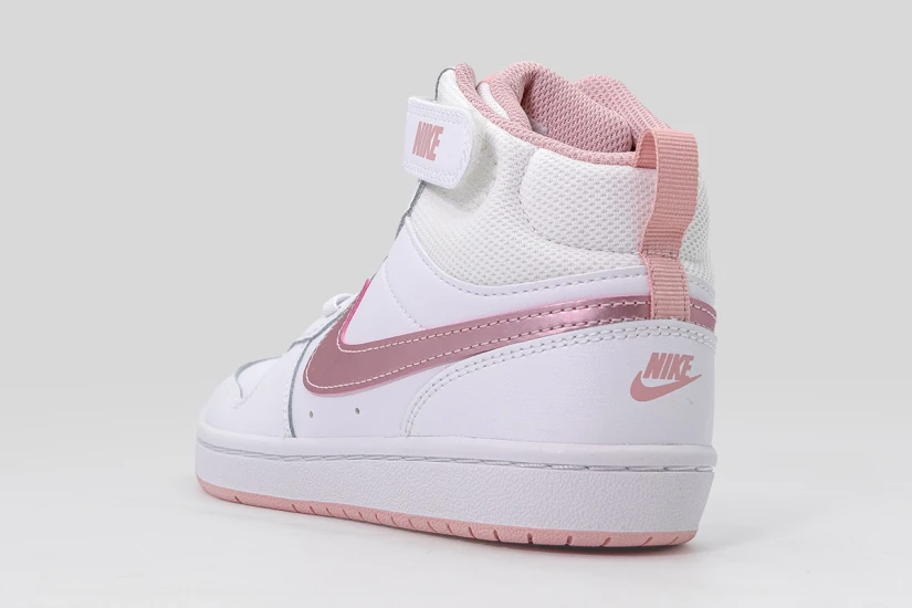 Nike Court Borough Mid 2 Παιδικά Sneakers Λευκά, Ροζ