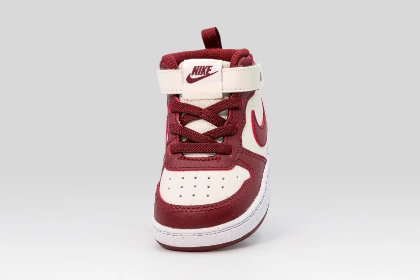 Nike Court Borough Mid 2 Βρεφικά Sneakers Μπορντό, Εκρού, Λευκά