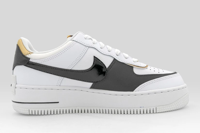 Nike Air Force 1 Shadow Sneakers Λευκά, Μαύρα, Χρυσά