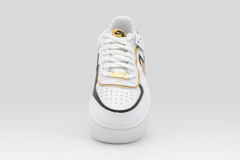 Nike Air Force 1 Shadow Sneakers Λευκά, Μαύρα, Χρυσά