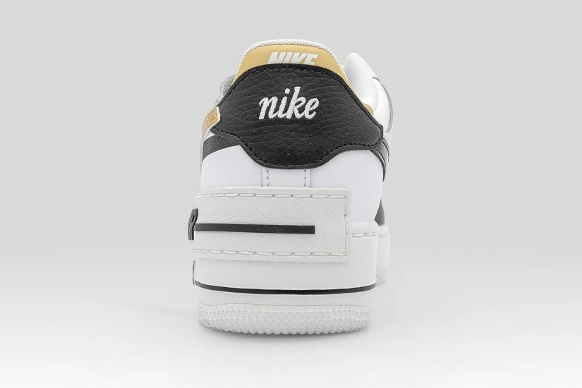 Nike Air Force 1 Shadow Sneakers Λευκά, Μαύρα, Χρυσά