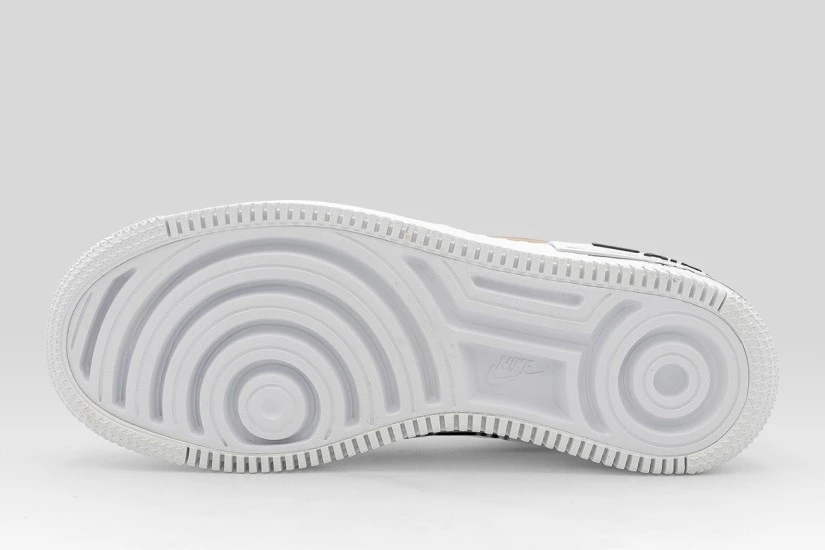 Nike Air Force 1 Shadow Sneakers Λευκά, Μαύρα, Χρυσά