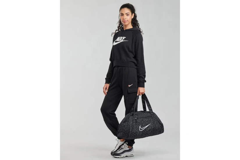 Nike Sportswear Essential Γυναικείο Cropped Φούτερ με Κουκούλα Μαύρο