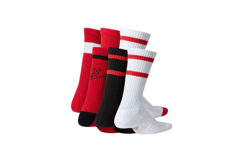 Nike Dri-FIT Everyday Cushioned Ψηλές Κάλτσες Λευκές, Κόκκινες, Μαύρες 6 Ζευγάρια