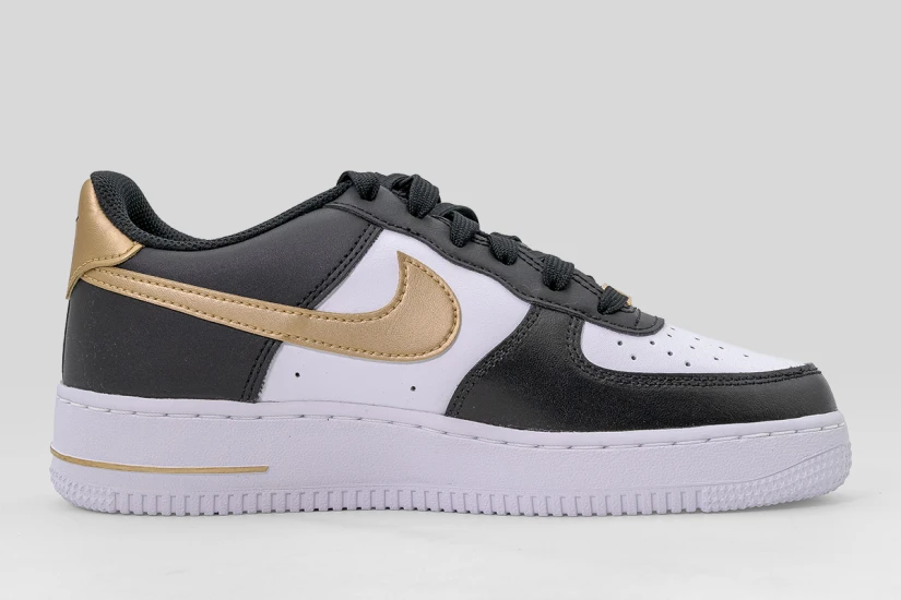 Nike Air Force 1 Sneakers Μαύρα, Χρυσά, Λευκά