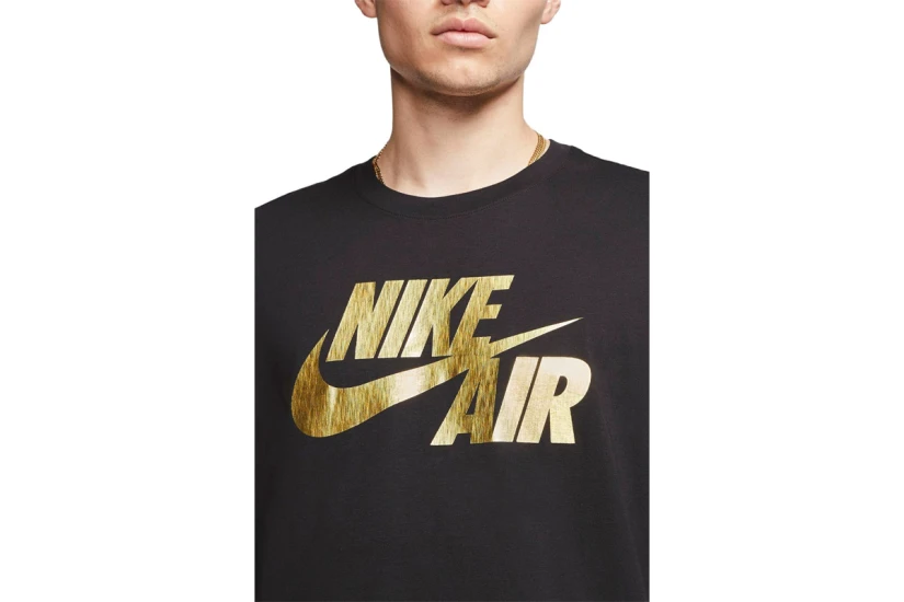 Nike Sportswear Preheat Air Ανδρικό Κοντομάνικο T-Shirt Μαύρο, Χρυσό