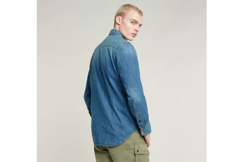 G-Star Slim Denim Shirt Πουκάμισο Μακρυμάνικο Ανδρικό (D23616-D252-D691 FADED CRICKET)