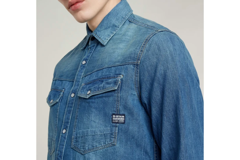 G-Star Slim Denim Ανδρικό Μακρυμάνικο Τζιν Πουκάμισο