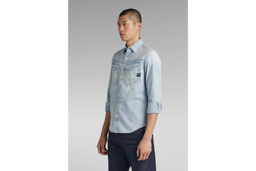 G-Star Slim Denim Ανδρικό Μακρυμάνικο Τζιν Πουκάμισο
