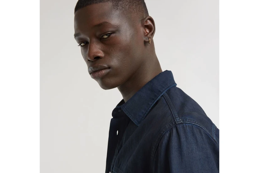 G-Star Denim Ανδρικό Μακρυμάνικο Πουκάμισο Μπλε Σκούρο