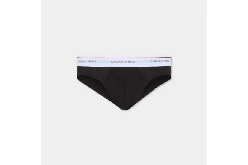 Dsquared2 Basic Cotton Stretch Ανδρικά Εσώρουχα Σλιπ Μαύρα Small 3 Τεμάχια