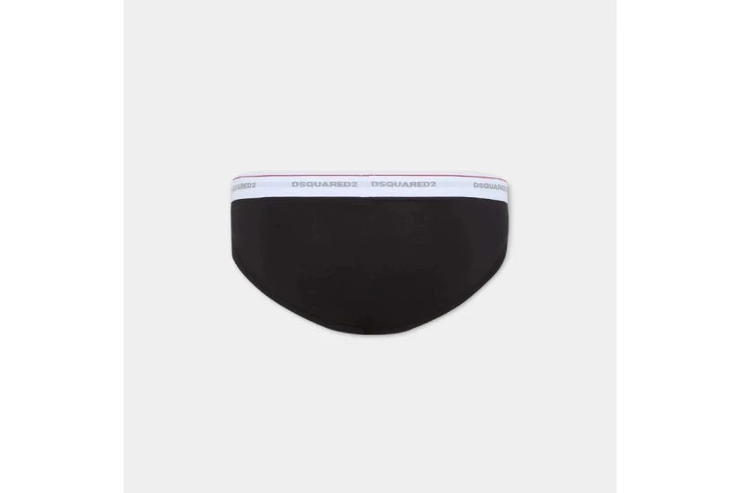 Dsquared2 Basic Cotton Stretch Ανδρικά Εσώρουχα Σλιπ Μαύρα Large 3 Τεμάχια