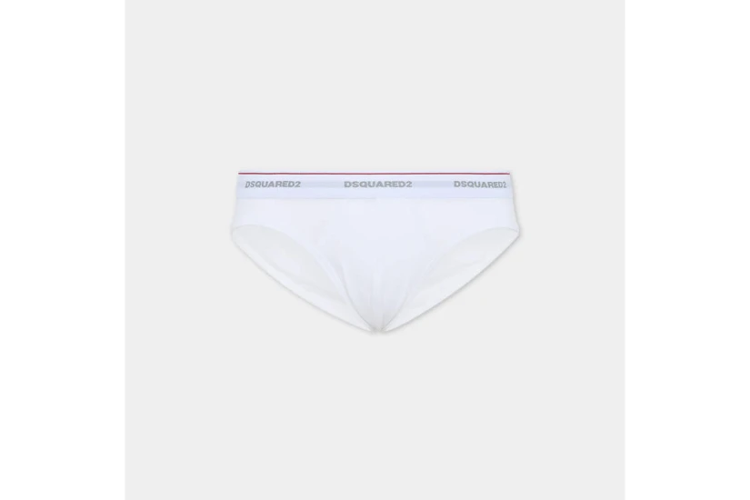 Dsquared2 Basic Cotton Stretch Ανδρικά Εσώρουχα Σλιπ Λευκά Small 3 Τεμάχια