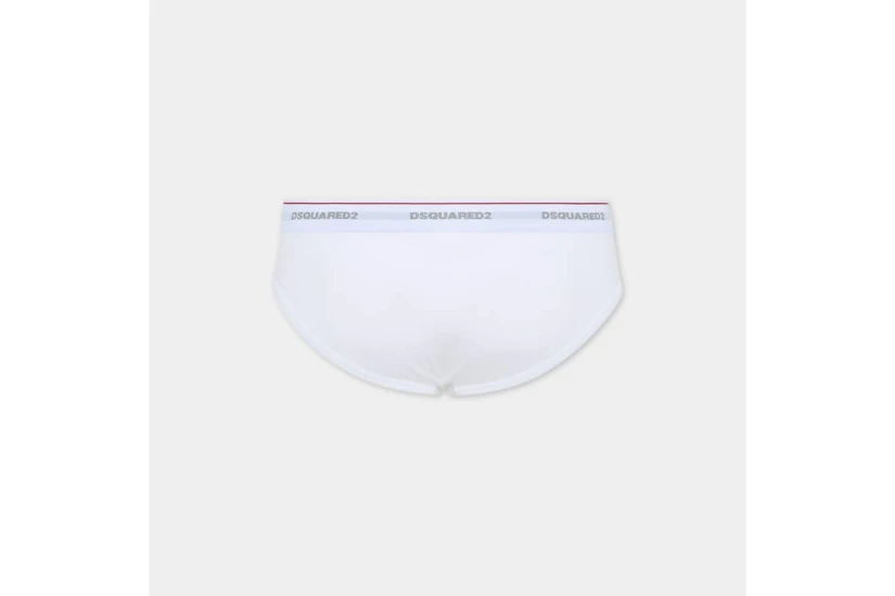 Dsquared2 Basic Cotton Stretch Ανδρικά Εσώρουχα Σλιπ Λευκά Medium 3 Τεμάχια