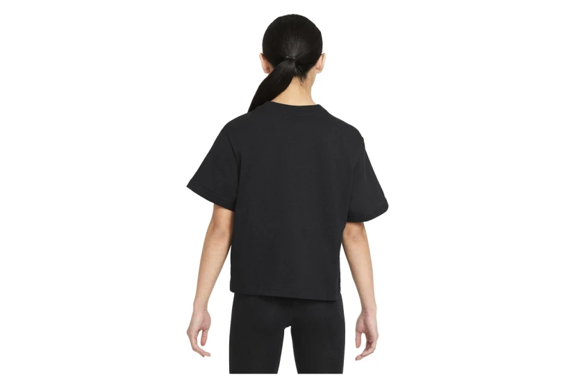 Nike Παιδική Κοντομάνικη Crop Top Μπλούζα Μαύρη