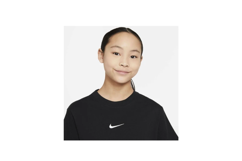 Nike Παιδική Κοντομάνικη Crop Top Μπλούζα Μαύρη