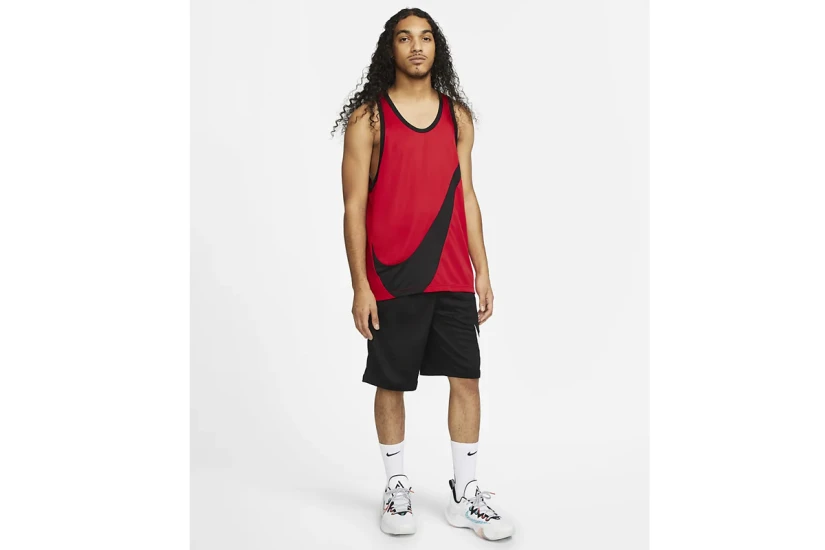 Nike Dri-FIT Basketball Crossover Ανδρική Αμάνικη Μπλούζα Κόκκινη, Μαύρη