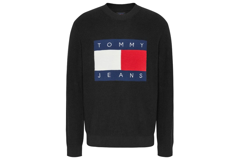 Tommy Jeans DNA Flag Ανδρική Μακρυμάνικη Μπλούζα Μαύρη