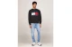 Tommy Jeans Relaxed Big Flag Crew Neck Μακρυμάνικη Μπλούζα Μαύρη