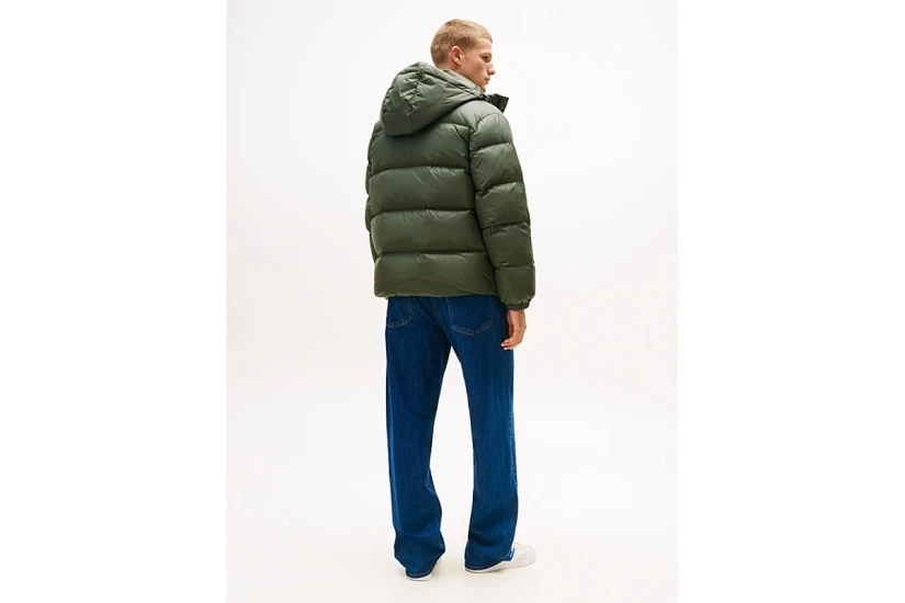 Tommy Jeans Water Repellent Down Hooded Ανδρικό Puffer Μπουφάν με Κουκούλα