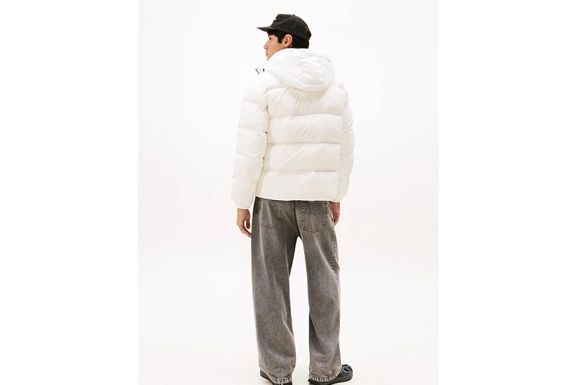 Tommy Jeans Water Repellent Down Hooded Ανδρικό Puffer Μπουφάν με Κουκούλα