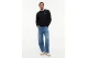 Tommy Jeans Linear Logo Embroidery Fleece Ανδρική Μακρυμάνικη Μπλούζα με Λαιμόκοψη Μαύρη