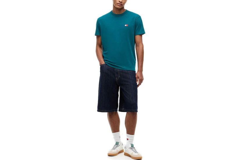 Tommy Jeans Ανδρικό Κοντομάνικο T-Shirt Πετρόλ