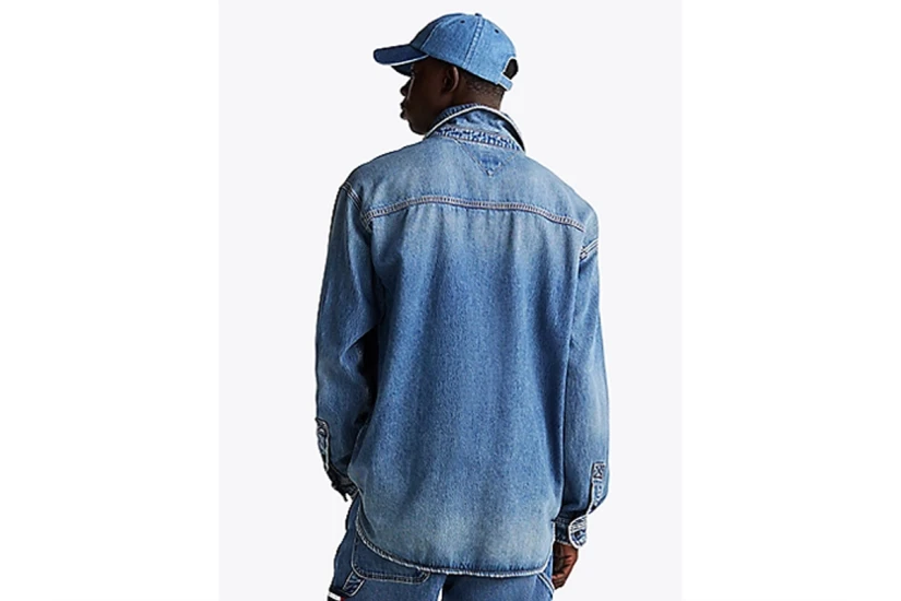 Tommy Jeans Relaxed Ανδρικό Τζιν Μακρυμάνικο Πουκάμισο Μπλε