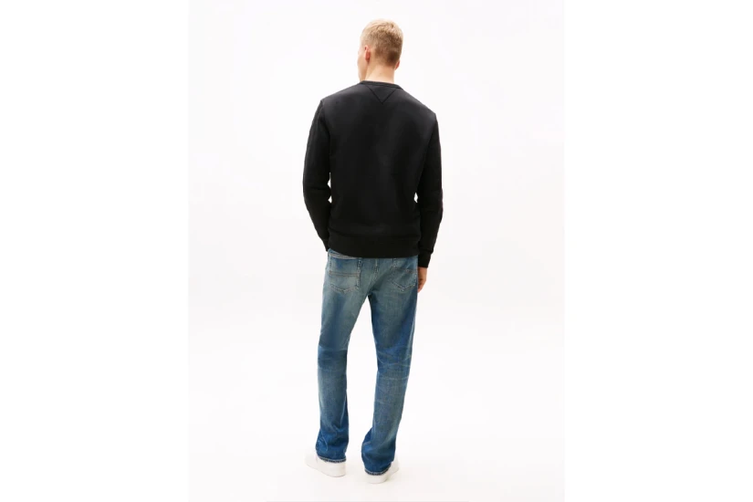 Tommy Jeans Tonal Badge Ανδρική Μακρυμάνικη Μπλούζα Μαύρη