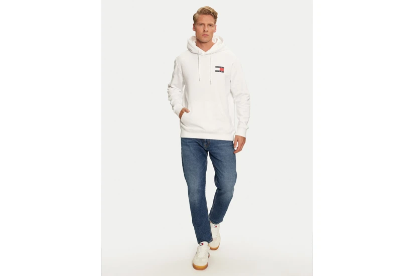 Tommy Jeans Ανδρικό Φούτερ Με Κουκούλα Λευκό
