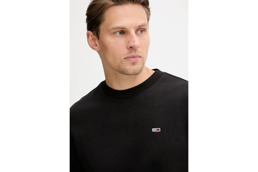 Tommy Jeans Flag Fleece Ανδρικό Κοντομάνικο T-Shirt Μαύρο