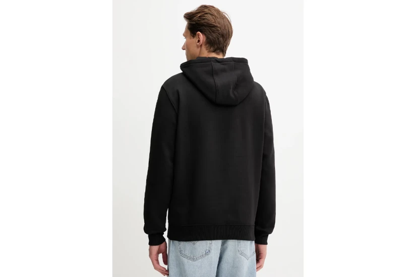 Tommy Jeans Flag Fleece Ανδρικό Φούτερ με Κουκούλα Μαύρο