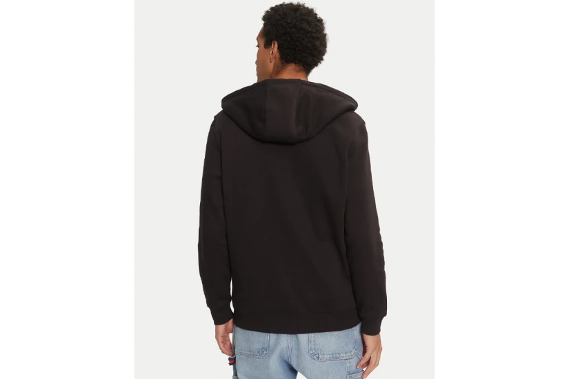 Tommy Jeans Fleece Ανδρική Ζακέτα Με Κουκούλα Μαύρη