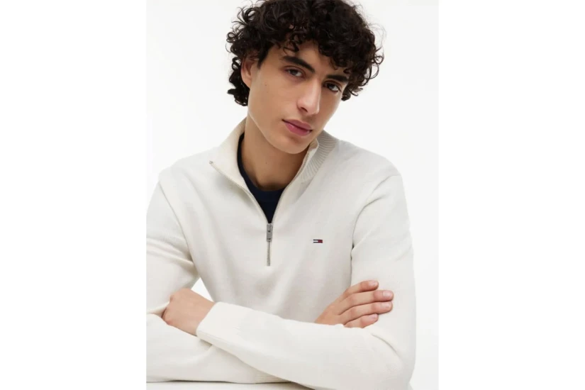 Tommy Jeans Flag Lightweight Slim Πουλόβερ Με Φερμουάρ Ανδρικό (DM0DM21654 YBH)