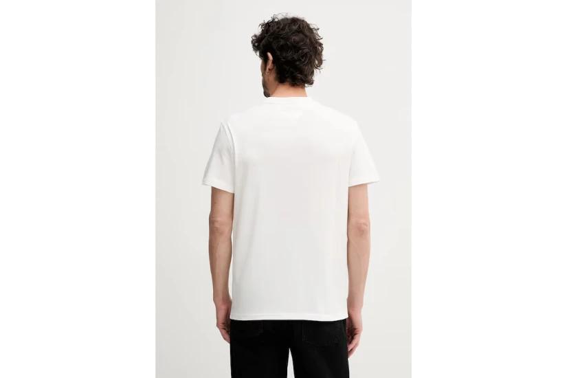 Tommy Jeans Linear Logo Ανδρικό Κοντομάνικο T-shirt Εκρού