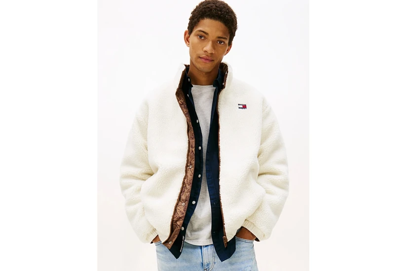 Tommy Jeans Reversible Teddy Relaxed Ανδρικό Μπουφάν Sherpa