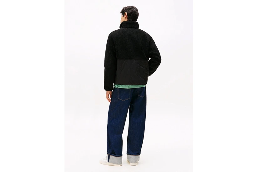 Tommy Jeans Quilted Teddy Relaxed Ανδρικό Μπουφάν Μαύρο
