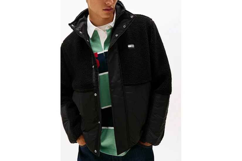 Tommy Jeans Quilted Teddy Relaxed Ανδρικό Μπουφάν Μαύρο