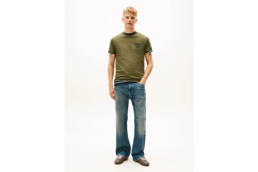 Tommy Jeans Entry Bills Ανδρικό Κοντομάνικο T-Shirt Χακί