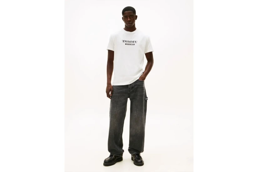 Tommy Jeans Bills Font Ανδρικό Κοντομάνικο T-Shirt Εκρού