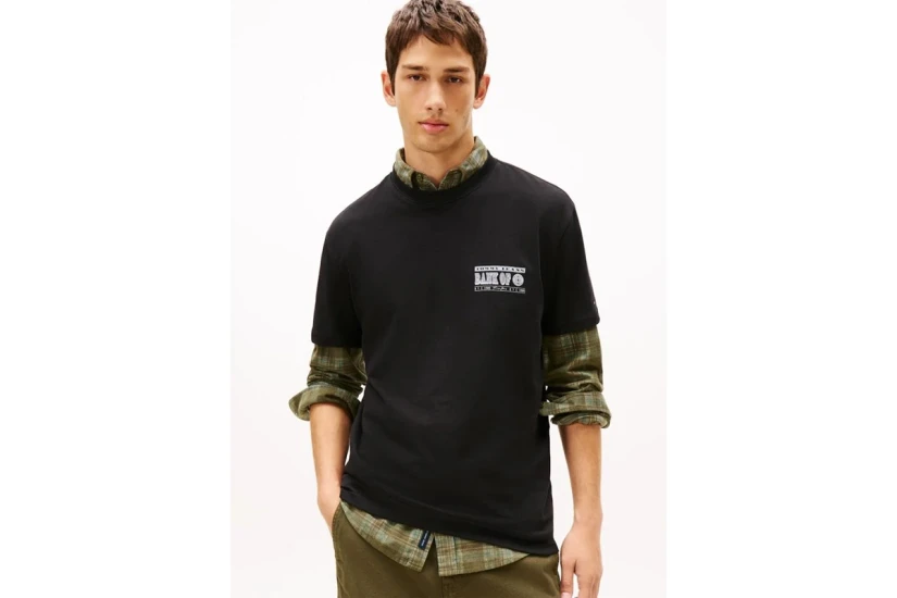 Tommy Jeans Bills Backprint Ανδρικό Κοντομάνικο T-Shirt Μαύρο