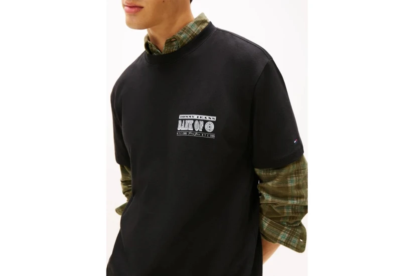 Tommy Jeans Bills Backprint Ανδρικό Κοντομάνικο T-Shirt Μαύρο