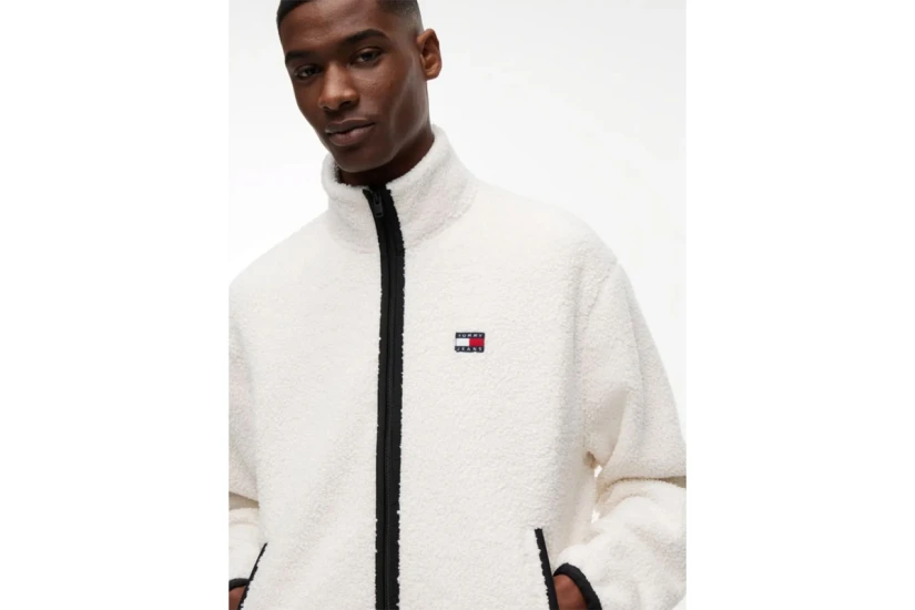 Tommy Jeans Badge Teddy Relaxed Ζακέτα Sherpa Ανδρική (DM0DM22345 AEF)